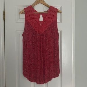 Lucky Brand sleeveless crochet tunic top
